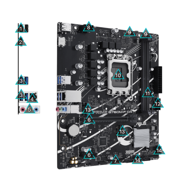 [Mới 100%] Mainboard Asus Prime B760M-F D4 (Socket 1700 | mATX | DDR4)