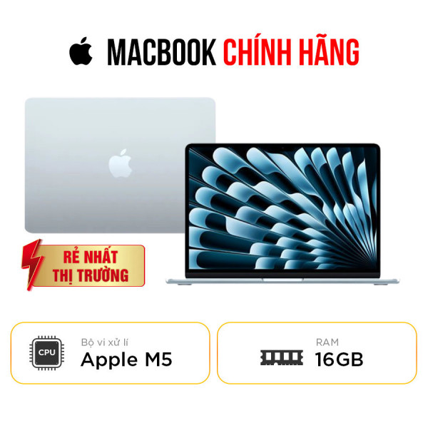 [New 100%] Macbook Air M5 - 10 Core CPU | 8 Core GPU | RAM 16GB | SSD 512GB |13.6 Inch Liquid Retina