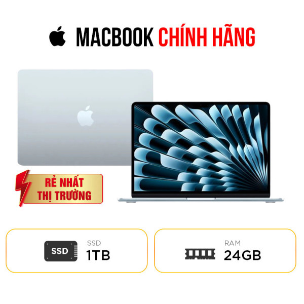 [New 100%] Macbook Air M5 - 10 Core CPU | 10 Core GPU | RAM 24GB | SSD 1TB |13.6 Inch Liquid Retina