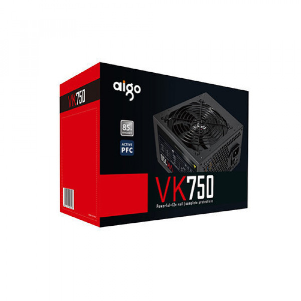 [New 100%] Nguồn Máy Tính PSU AIGO VK750 - 750W (85 Plus/ Active PFC/ Single Rail)