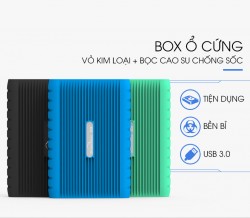 Box ổ cứng S88 AntiShock USB 3.0 (Box kim loại tặng kèm vỏ cao su chống sốc)