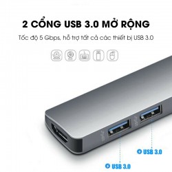 Cáp chuyển đổi S88 type C to HDMI + đầu đọc thẻ nhớ + 2 x USB  3.0	