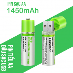 Pin tiểu AA TỰ SẠC đầu USB