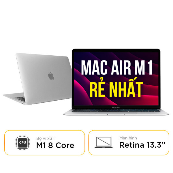 Macbook Air M1 2020 Cũ - Chip M1 8 Core - SSD 256GB - Màn 13.3