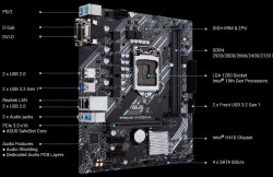 Mainboard ASUS PRIME H410M-K (Intel H410, Socket 1200, m-ATX, 2 khe Ram DDR4, VGA + DVI)