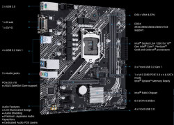 Mainboard ASUS PRIME B460M-K (Intel B460, Socket 1200, m-ATX, 2 khe Ram DDR4, VGA + DVI)