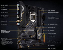 Mainboard ASUS TUF GAMING B460-PRO (WIFI) (Intel B460, Socket 1200, ATX, 4 khe Ram DDR4)