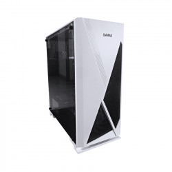 Vỏ case gaming SAMA JAZOVO Plus XII White (Mid tower, kính cường lực, sẵn 3 fan RGB 12cm)
