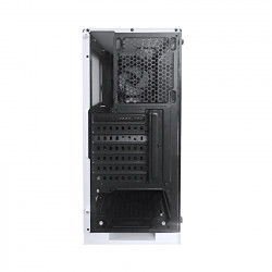 Vỏ case gaming SAMA JAZOVO Plus XII White (Mid tower, kính cường lực, sẵn 3 fan RGB 12cm)