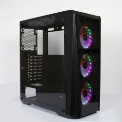 Vỏ case gaming SAMA 2103 (Mid tower, kính cường lực, sẵn 3 fan RGB 12cm)