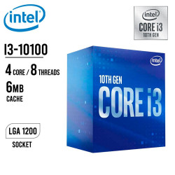 CPU Intel Core i3 10100 (3.6GHz turbo up to 4.3Ghz, 4 nhân 8 luồng, 6MB Cache, 65W) - Socket Intel LGA  1200