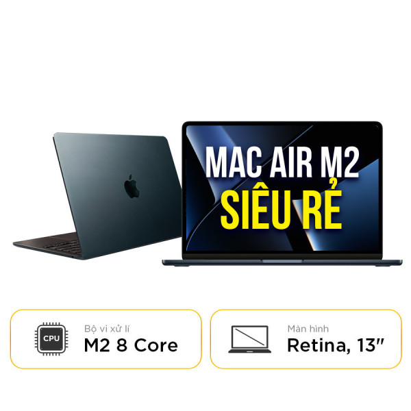Macbook Air M2 2022 Cũ 8 Core GPU | 8GB | 256GB | 13.6 Inch Retina