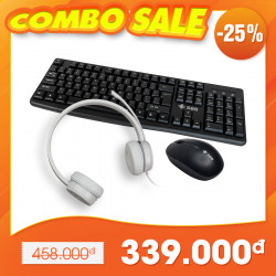 Combo PHỤ KIỆN GIÁ SHOCK | Phím chuột không dây S88 + Tai nghe Lenovo 110 Stereo USB [Mới 100%]