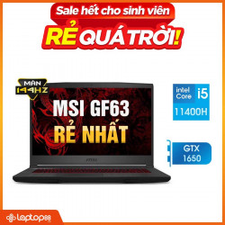 [New Outlet] Laptop Gaming MSI GF63 Thin 11SC 664VN - Intel Core i5-11400H | GTX 1650 | 144Hz