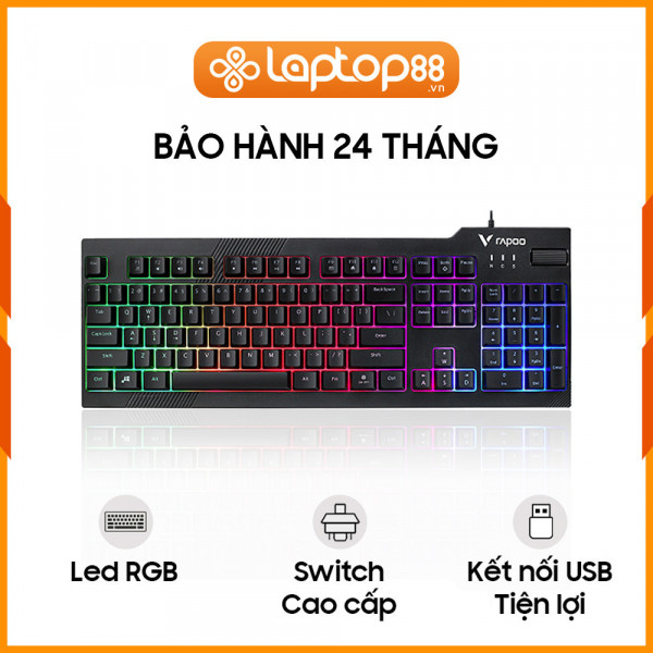 [New 100%] Bàn phím có dây RAPOO V50S Black 12058 (Bàn phím giả cơ)