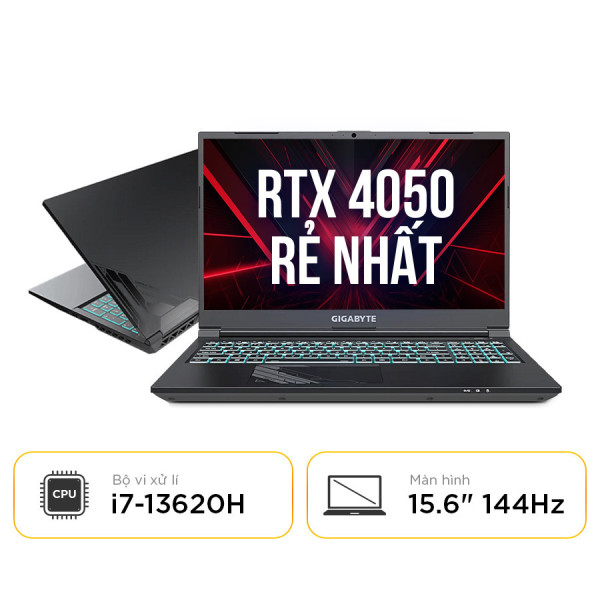 [New 100%] Laptop GIGABYTE Gaming G5 MF5-H2VN353KH - Intel Core i7-13620H | RTX 4050 | 15.6 Inch Full HD 144Hz
