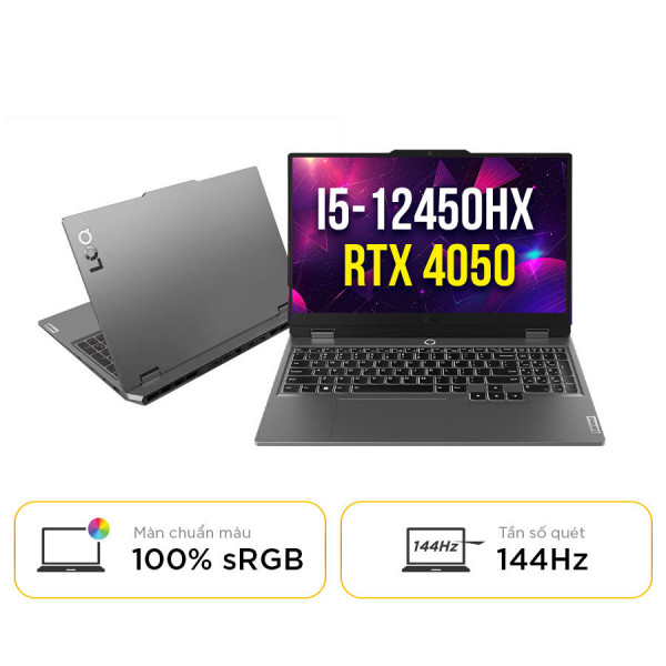 [New 100%] Laptop Lenovo LOQ 15IAX9 83GS000RVN - Intel Core i5 12450HX | RTX 4050 | 15.6 inch 144Hz 100% sRGB