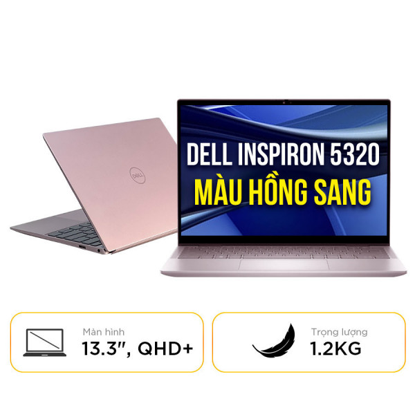 [New 100%] Laptop Dell Inspiron 13 5320-R1808P - Intel Core i7 - 1260P | 16GB | 13.3 Inch QHD+ | Màu Hồng