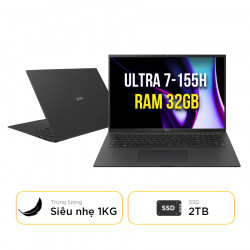 [New 100%] Laptop LG Gram 2024 16Z90S-H.ADB9U1 - Intel Core Ultra 7-155H | 32GB | SSD 2TB | 16 Inch 2K (2560 x 1600) 100% sRGB