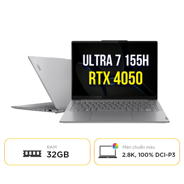 [New 100%] Laptop Lenovo Yoga Slim 7 14IMH9 83E2006MVN - Intel Core Ultra 7 155H | RTX 4050 | 32GB | 14.5 Inch 2.8K OLED 100% DCI-P3 120Hz 