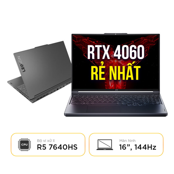 [New 100%] Laptop Lenovo Legion Slim 5 16APH8 82Y9000QUS  - AMD Ryzen 5 7640HS | 16GB | RTX 4060 | 16 Inch 144Hz