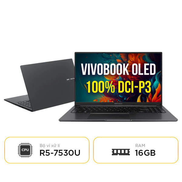 [New 100%] Laptop Asus Vivobook 15 OLED M3504YA-L1268W - AMD Ryzen 5 - 7530U | 16GB | 15.6 inch Full HD OLED