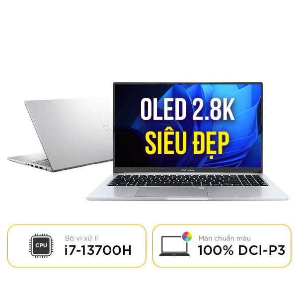 [New 100%] Laptop ASUS Vivobook 15 OLED A1505VA-MA492W - Intel Core i7-13700H | 16GB DDR4 | 15.6 inch 2.8K OLED 100% DCI-P3 120Hz