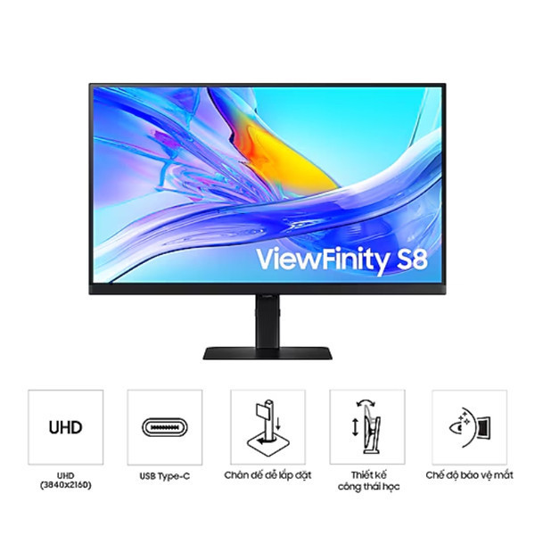 [New 100%] Màn hình đồ họa Samsung ViewFinity LS27D804UAEXXV (27 inch / 4K UHD / 5ms / 350cd/m2 / IPS/ HDMI + DisplayPort + USB)