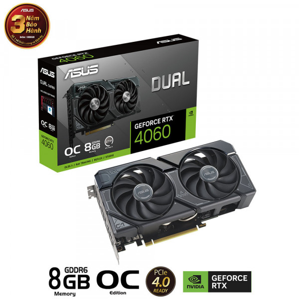 [New 100%] Card đồ họa VGA ASUS Dual GeForce RTX 4060 OC Edition 8GB