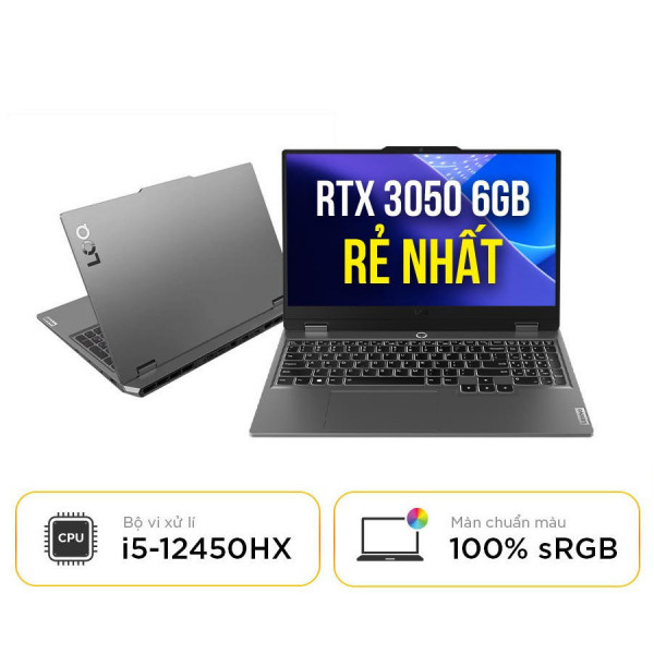 [New 100%] Laptop Lenovo Gaming LOQ 15IAX9 83GS001CUS - Intel Core i5-12450HX | RAM 12GB | RTX 3050 | 15.6 inch 144Hz 100% sRGB