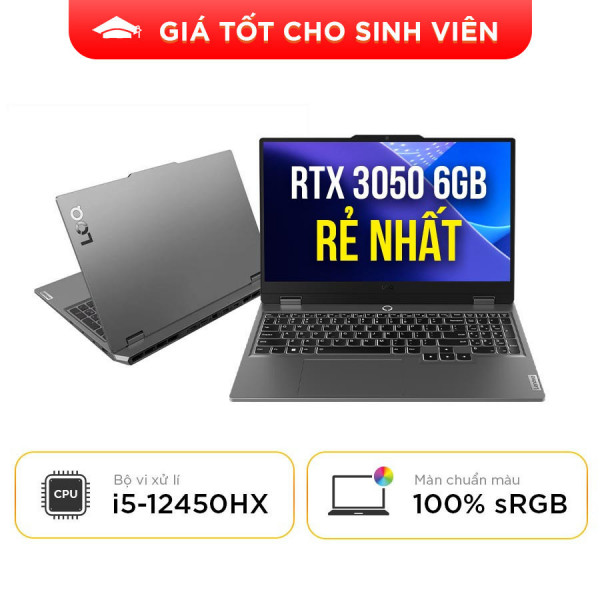 [New 100%] Laptop Lenovo Gaming LOQ 15IAX9 83GS001CUS - Intel Core i5-12450HX | RAM 12GB | RTX 3050 | 15.6 inch 144Hz 100% sRGB