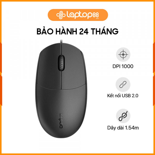 [New 100%] Chuột có dây RAPOO N110 Silent Black 12953