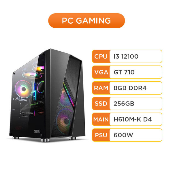 [New 100%] PC Gaming Intel Core i3-12100 |  GT 710 / RTX 3050 / 3060 