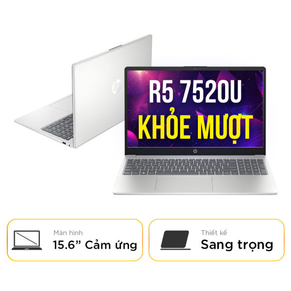 [New 100%] Laptop HP 15 fc0025dx 9Q1E9UA - AMD R5-7520U | 15.6 inch HD Touch