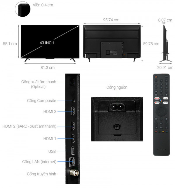 [New 100%] Tivi Xiaomi Google QLED 4K 43 inch A Pro 2025 (L43MA-SSEA)
