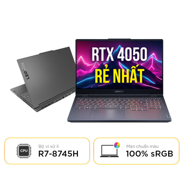 [New 100%] Laptop Lenovo Legion R7000 AHP9 83LQ0007CD - AMD Ryzen R7-8745H | RTX 4050 | 15.6 inch FHD 100% sRGB 144Hz