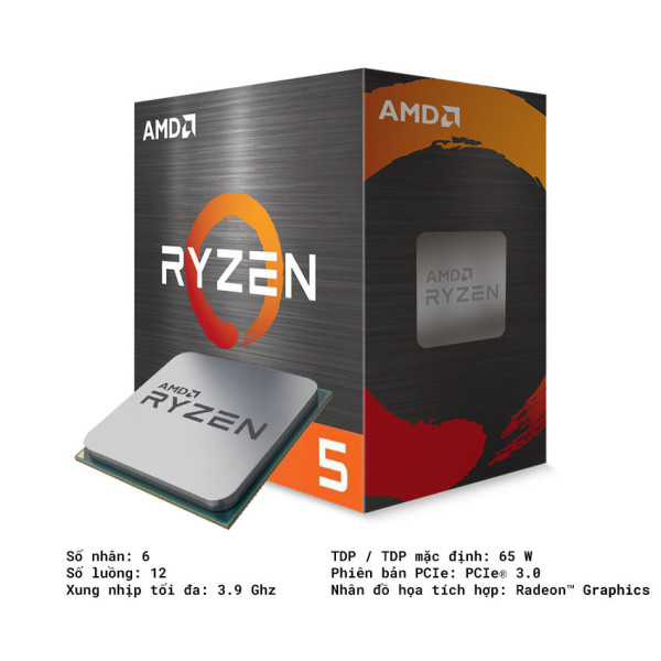 [New 100%] CPU AMD Ryzen 5 5600G (3.9GHz Upto 4.4GHz / 19MB / 6 Cores, 12 Threads / 65W / Socket AM4)
