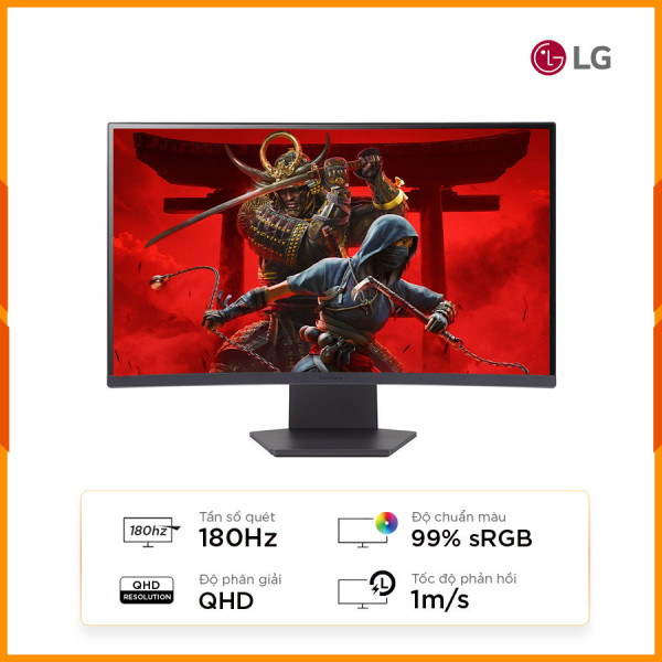 [New 100%] Màn Hình Gaming LG UltraGear 27GS60QC-B (27 inch - VA - QHD - 180Hz - 1ms - Cong)