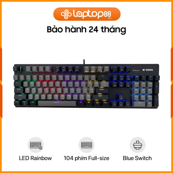 [New 100%] Bàn phím cơ có dây EDRA EK3104L Alpha Black Gray Blue Switch 
