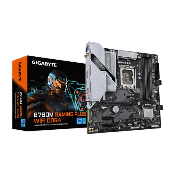 Mainboard GIGABYTE B760M GAMING PLUS WIFI DDR4 (Intel B760/ Socket 1700/ M-ATX/ 4 khe ram/ DDR4)