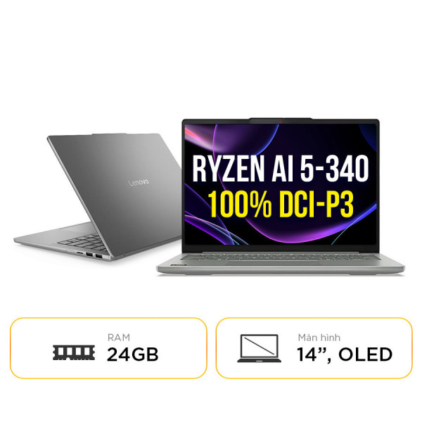 [New 100%] Laptop Lenovo IdeaPad Slim 5 14AKP10 83HX001KVN - RYZEN AI 5-340 | 14 inch Full HD+ OLED 