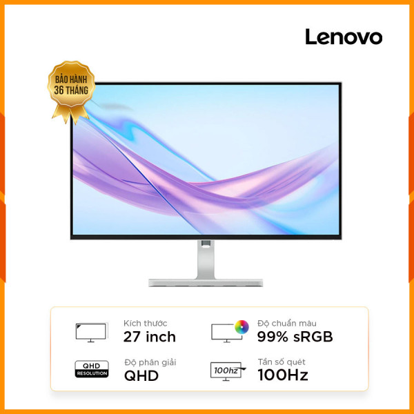 [New 100%] Màn Hình 27 Inch Lenovo L27q-4A 67BFGAC6VN Grey (27Inch/ QHD/ 4ms/ 100HZ/ 300 cd/m2/ IPS/ Loa)