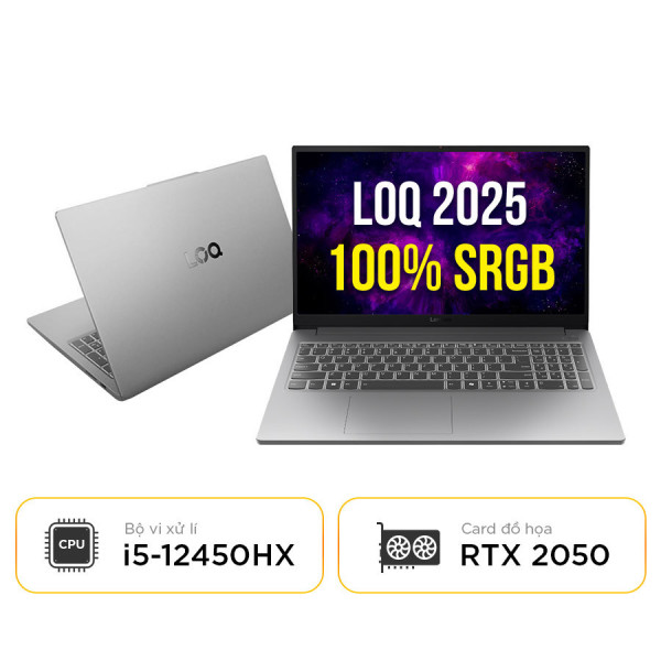 [New 100%] Laptop Lenovo LOQ Essential 15IAX9E 83LK0001US - Intel i5-12450HX | RAM 8GB | SSD 512GB | RTX™ 2050 | 15.6 inch Full HD 144Hz 100% sRGB