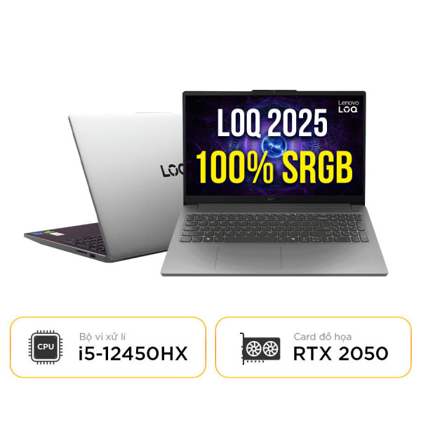 [New 100%] Laptop Lenovo LOQ Essential 15IAX9E 83LK006CIN - Intel i5-12450HX | SSD 512GB | RTX 2050 | 15.6 inch Full HD 144Hz 100% sRGB