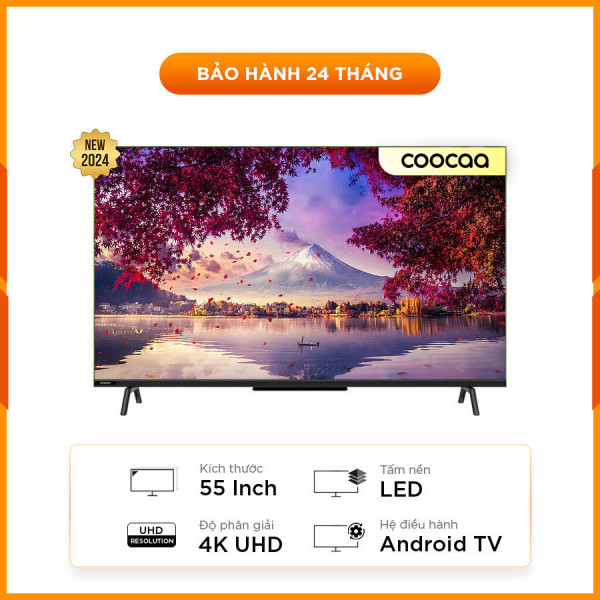 [New 100%] Google Tivi Coocaa 4K 55 inch 55Y73 2024