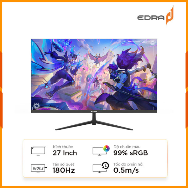 [New 100%] Màn Hình Gaming 27 Inch EDRA EGM27F180PV (27 inch/FHD/IPS/180Hz/0.5ms)