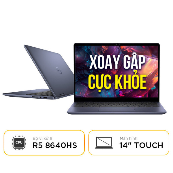 [New Outlet] Dell Inspiron 14 7445 2 in 1 77CF1 - AMD R5 - 8640HS | SSD 512GB | 14 inch Full HD+ Touch