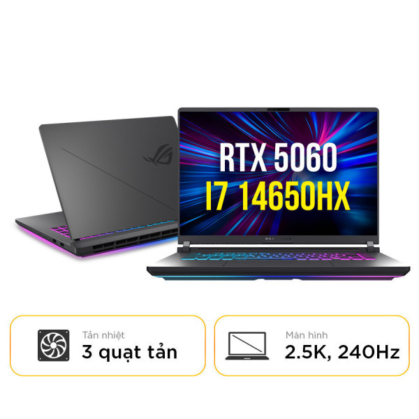 [New 100%] Laptop Gaming Asus Rog Strix G16 G615JMR-S5155W - Intel i7 14650HX | 32GB | 1TB | RTX 5060 | 16 Inch 240Hz