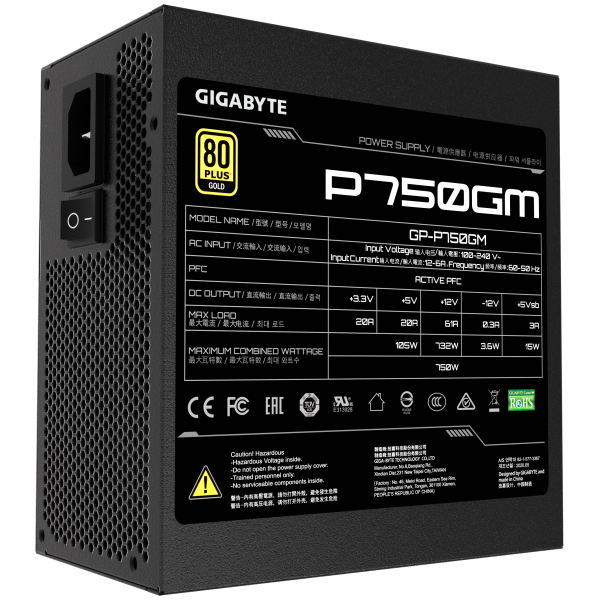 [New 100%] Nguồn Máy Tính PSU Gigabyte GP-P750GM-750W | 80 Plus Gold | Full-Modular