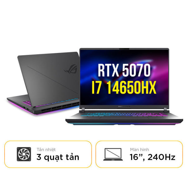 [New 100%] Laptop Asus Rog Strix G16 G615JPR-S5107W - Intel i7 14650HX | 16GB | 1TB | RTX 5070 | 16 Inch 240Hz